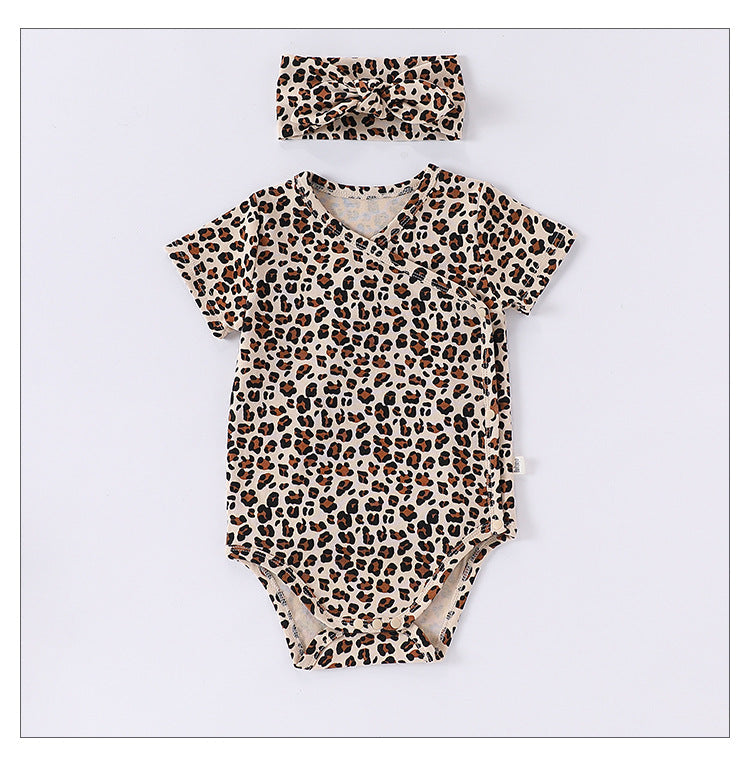 Spring Arrival Baby Unisex Long Sleeves Leopard Pattern Rompers and Onesies-2
