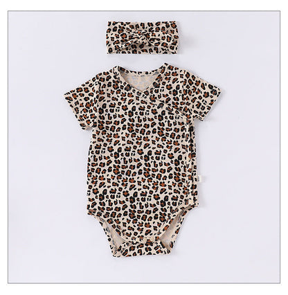 Spring Arrival Baby Unisex Long Sleeves Leopard Pattern Rompers and Onesies-2