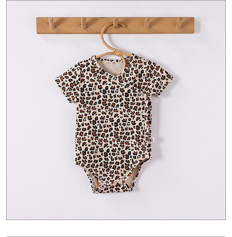 Spring Arrival Baby Unisex Long Sleeves Leopard Pattern Rompers and Onesies-5