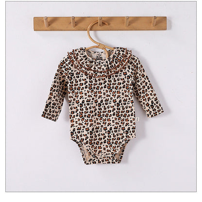 Spring Arrival Baby Unisex Long Sleeves Leopard Pattern Rompers and Onesies-6