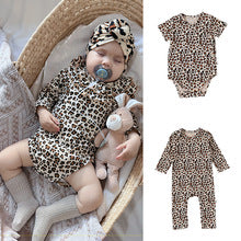 Spring Arrival Baby Unisex Long Sleeves Leopard Pattern Rompers and Onesies-0